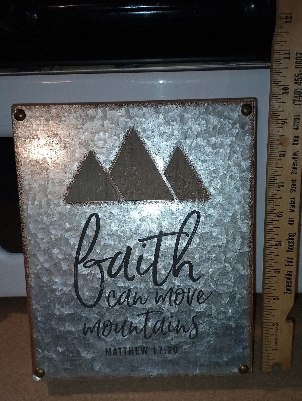 Faith Can Move Mountains Wall Plaque - Silver